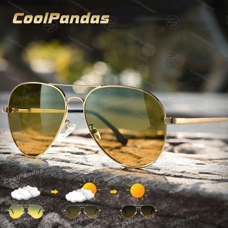 Sunglasses Aviator Polarized - Photochromic Sunglasses Men Polarized Aviation Day