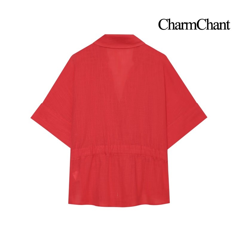 CHARMCHANT Women's Solid Linen - Short Linen Drawstring ulasan dan harga