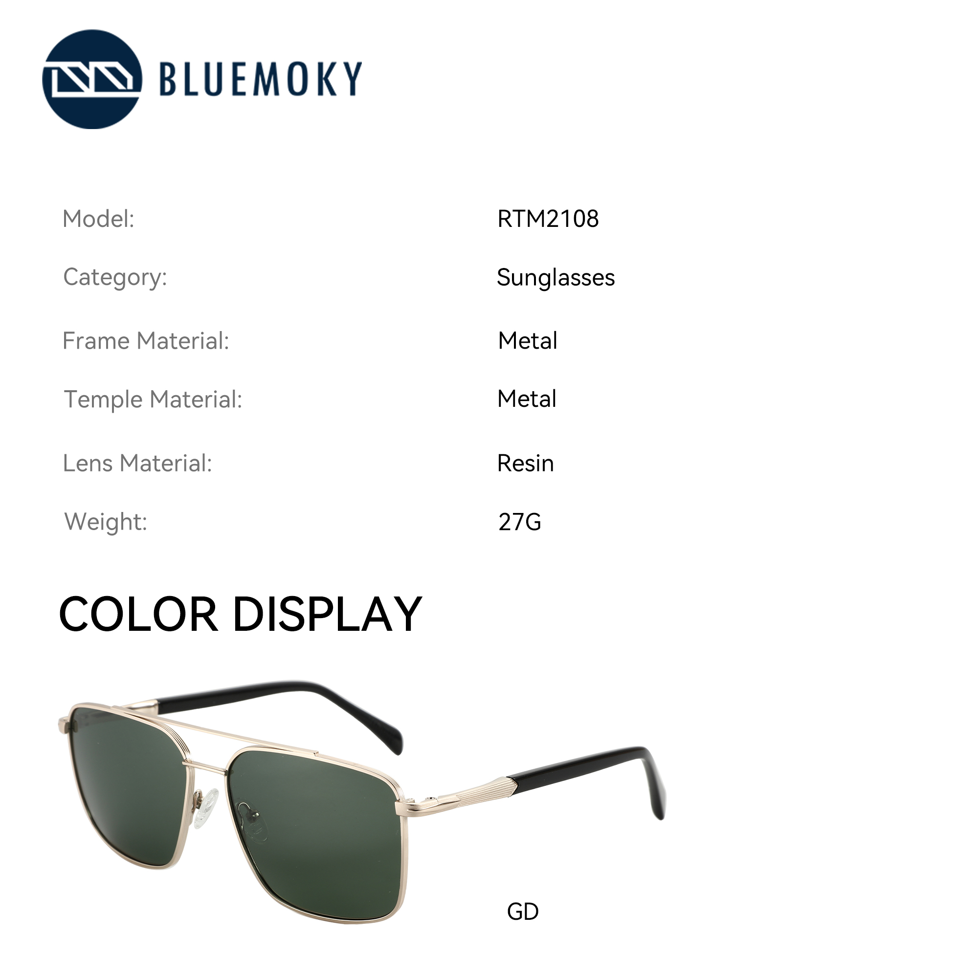 BLUEMOKY L Size Fashion Metal  - Sunglasses Aviator Polarized ulasan dan harga
