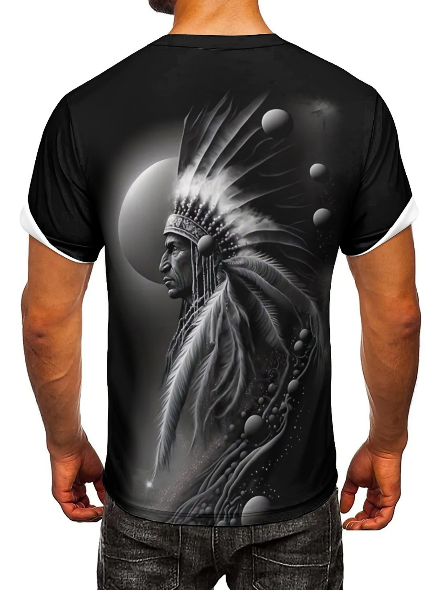 Men's 3D Printed Tribal Chieft - Tee Graphic Print ulasan dan harga