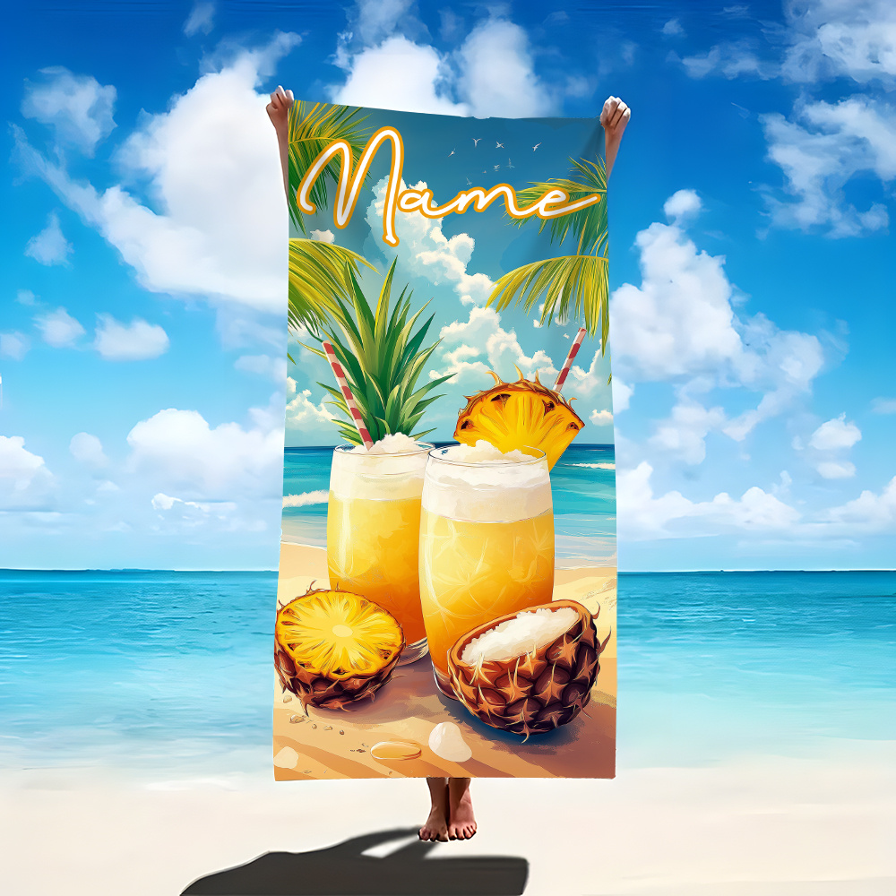 1pc Customized Name Beach Towe - Beach Towel Large ulasan dan harga