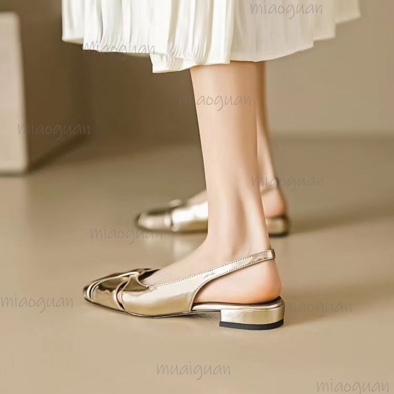 Cover Toe Low Heel Pumps Women - Casual Sandal Leather ulasan dan harga