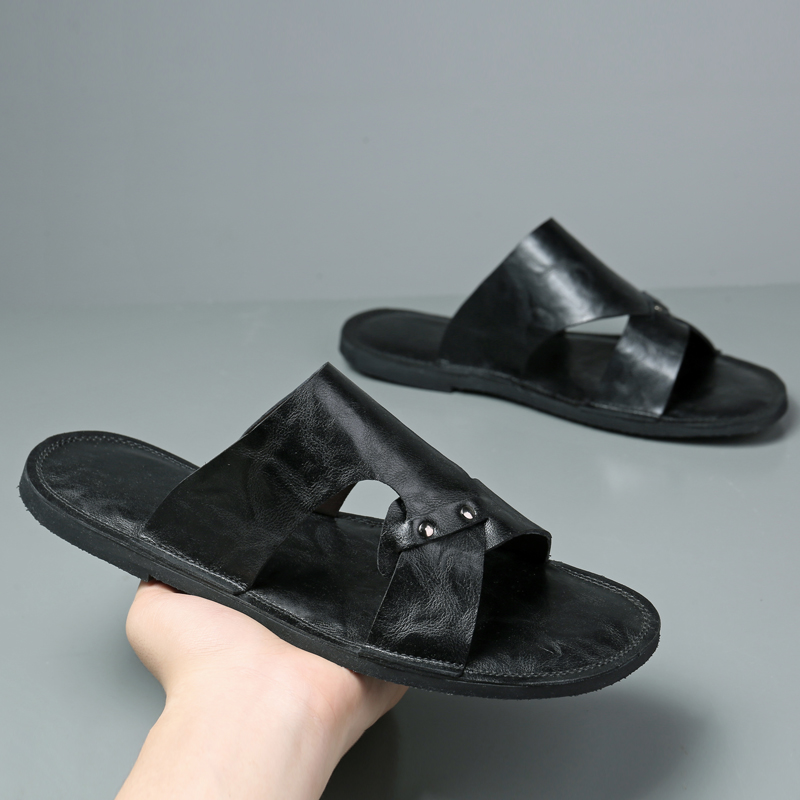 Handmade Leather Slippers Men  - Flip Flop Leather Men ulasan dan harga
